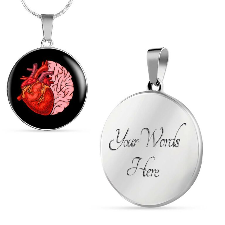 Love Thought Circle Pendant Necklace - Circle Luxury Necklace (Silver)