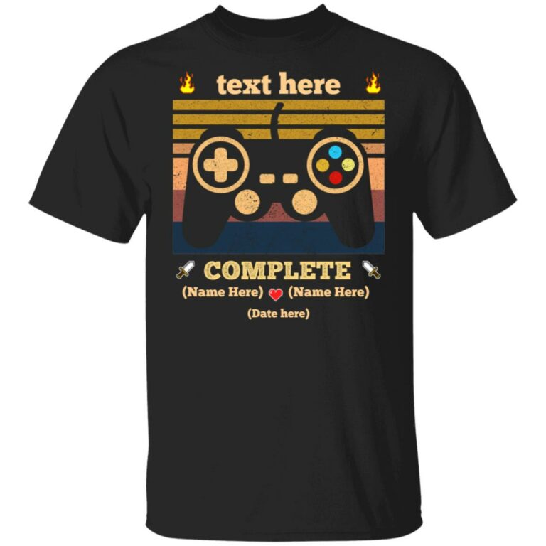 Personalized Level Up Anniversary T-Shirt - Anniversary Shirts For Couples, Black, Unisex T-Shirt