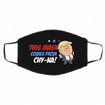 This Mask Comes From Chyna Washable Reusable Custom Printed Cloth Face Mask Cover, White, Cloth Face Cover – Medium/Large