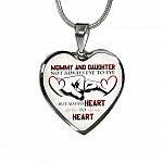 Mommy And Daughter Not Always Eye To Eye But Always Heart To Heart Mother and Daughter Heart Pendant Necklace - Heart Luxury Necklace (Silver)