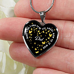 Daddy's Girl I Used To Be His Angel Now He Is Mine Heart Pendant Necklace - Loss of Dad Necklace - Heart Luxury Necklace (Silver)