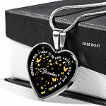 Grandma's Girl I Used To Be Her Angel Now She Is Mine Heart Pendant Necklace - Loss of Grandmother Necklace - Heart Luxury Necklace (Silver)