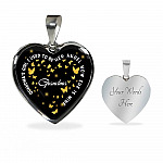 Grandma's Girl I Used To Be Her Angel Now She Is Mine Heart Pendant Necklace - Loss of Grandmother Necklace - Heart Luxury Necklace (Silver)
