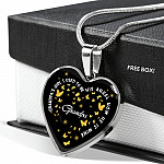 Grandpa's Girl I Used To Be His Angel Now He Is Mine Heart Pendant Necklace - Loss of Grandfather Necklace - Heart Luxury Necklace (Silver)