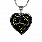 Mommy's Girl I Used To Be Her Angel Now She Is Mine Heart Pendant Necklace - Loss of Mom Necklace - Heart Luxury Necklace (Silver)