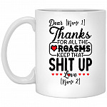 Personalized Thanks For All The Mug, White, 11 oz. White Mug