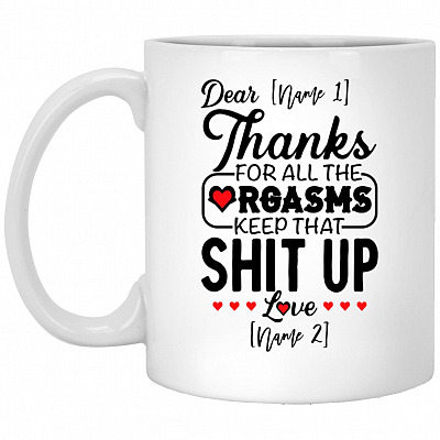 Personalized Thanks For All The Mug, White, 11 oz. White Mug