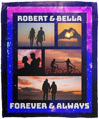 Custom Photo Forever And Always Blanket, White, Cozy Plush Fleece Blanket - 50x60
