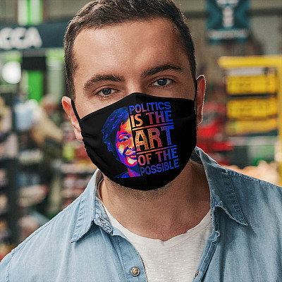 Alternative view of Politics Is the Art of The Possible Stacey Abrams for Governor Washable Reusable Custom Printed Cloth Face Mask Cover