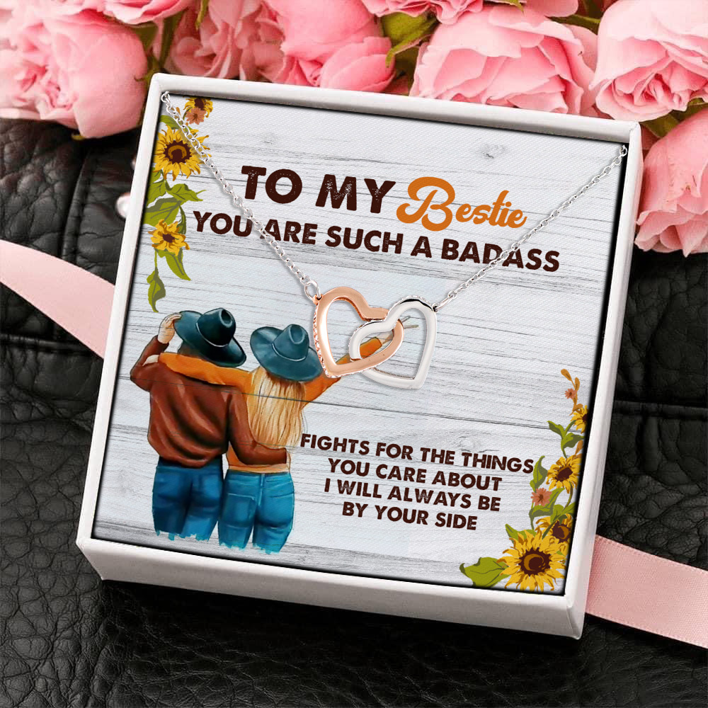 4KT. To My Bestie Badass(4) Interlocking Hearts Necklace 4