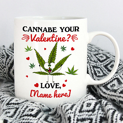 Alternative view of Personalized Cannabe Your Valentine Funny Cannabis Ceramic Coffee Mug - Valentine Gift Mug
