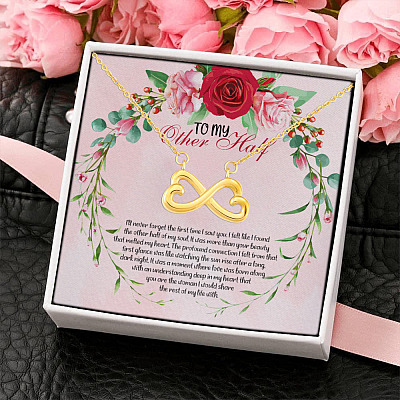 To My Other Half I Will Love You for the Rest of My Life Heartfelt Gifts Infinity Heart Pendant Necklace