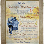 Personalized to My Wonderful Wife Blanket, White, Cozy Plush Fleece Blanket - 50x60