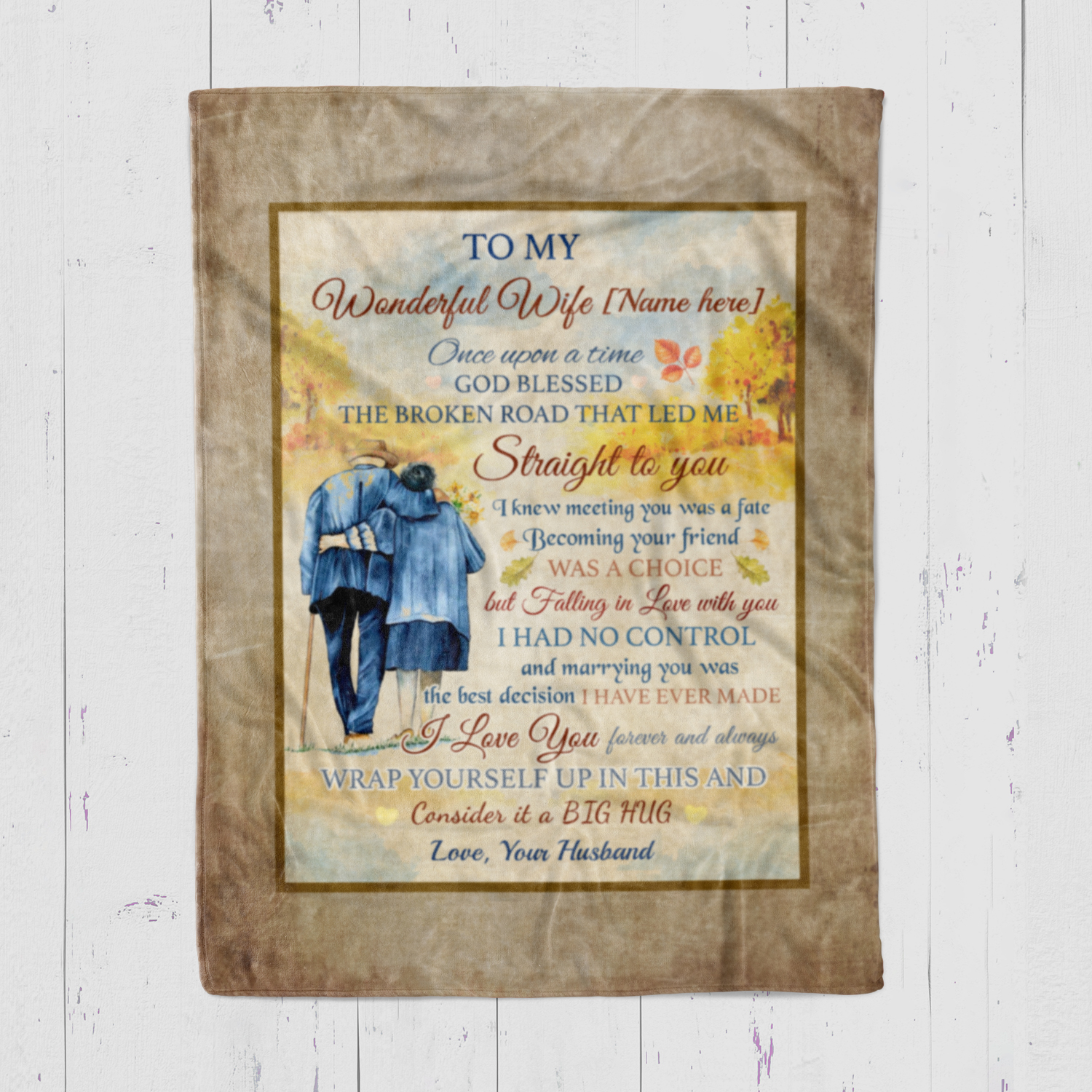 35TR. ưu tiên - TO MY WONDERFUL WIFE - (blanket)MK2-PLAYBALL-#7d2300