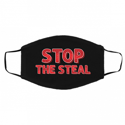 Stop The Steal Trump 2020 Voter Fraud Election Washable Reusable Custom Printed Cloth Face Mask Cover, Black, Cloth Face Cover – Medium/Large