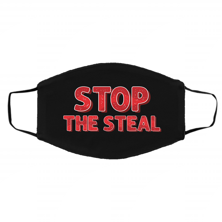 Stop The Steal Trump 2020 Voter Fraud Election Washable Reusable Custom Printed Cloth Face Mask Cover, Black, Cloth Face Cover – Medium/Large