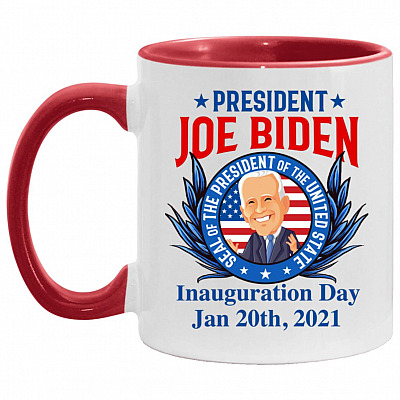 President Joe Biden, White/Red, 11 oz. Accent Mug