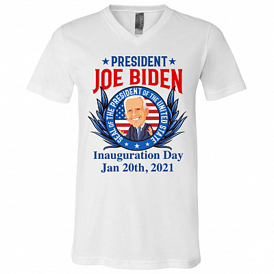 President Joe Biden, White, V-Neck T-Shirt