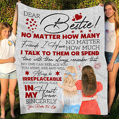 Alternative view of Dear Bestie You Have A Special Place In My Heart Forever Fleece Blanket - Mink Blanket - Woven Blanket