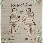 Personalized Biker Couple, White, Cozy Plush Fleece Blanket - 50x60