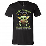 Baby Yoda Let Me Pour You a Tall Glass T-Shirt, Black, V-Neck T-Shirt