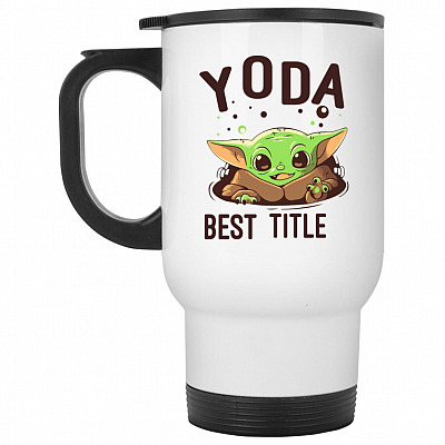 14 oz. White Travel Mug