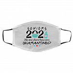 Senior 2021 the One Where They Were Quarantined Funny Washable Reusable Custom Printed Cloth Face Mask Cover, White, Cloth Face Cover – Medium/Large