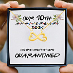 Our 10th Anniversary The One When We Were Quarantined My Wife My Girlfriend Infinity Heart Pendant Necklace