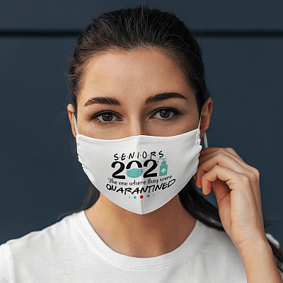 Alternative view of Senior 2021 the One Where They Were Quarantined Funny Washable Reusable Custom Printed Cloth Face Mask Cover