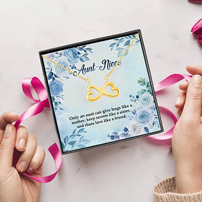 Aunt Niece Only An Aunt Can Give Hugs Like A Mother And Share Love Like A Friend Infinity Heart Pendant Necklace