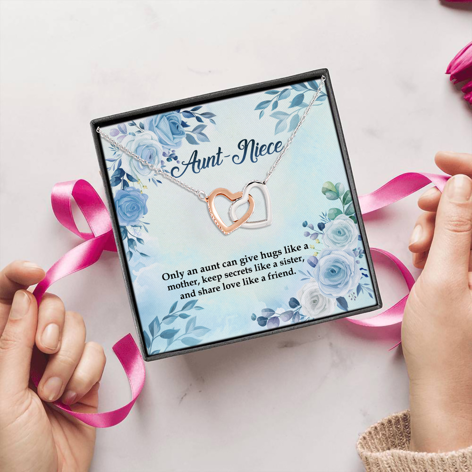 7Th. Aunt Niece(4) Interlocking Hearts Necklace 5