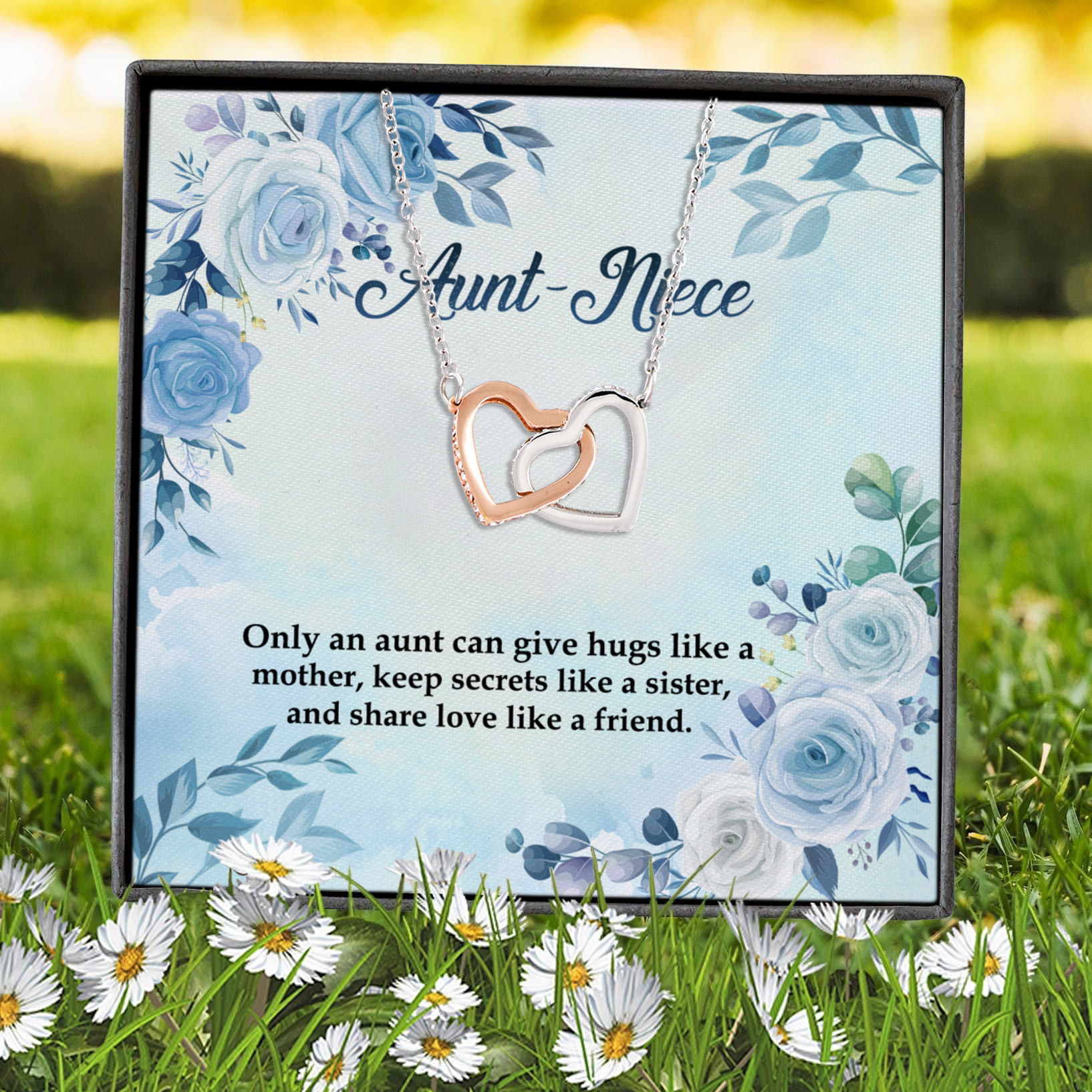 7Th. Aunt Niece(4) Interlocking Hearts Necklace 7