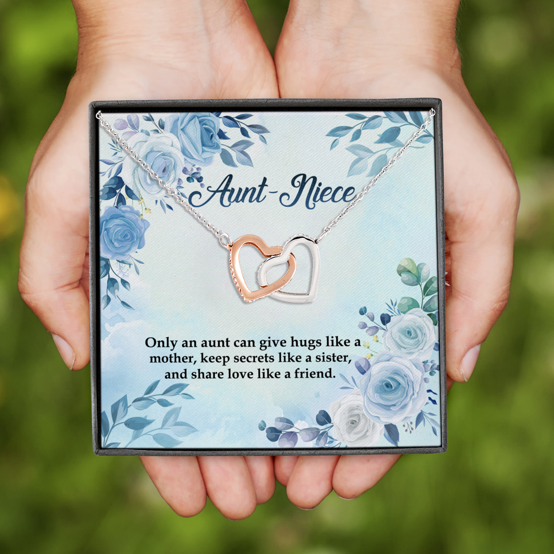 7Th. Aunt Niece(4) Interlocking Hearts Necklace