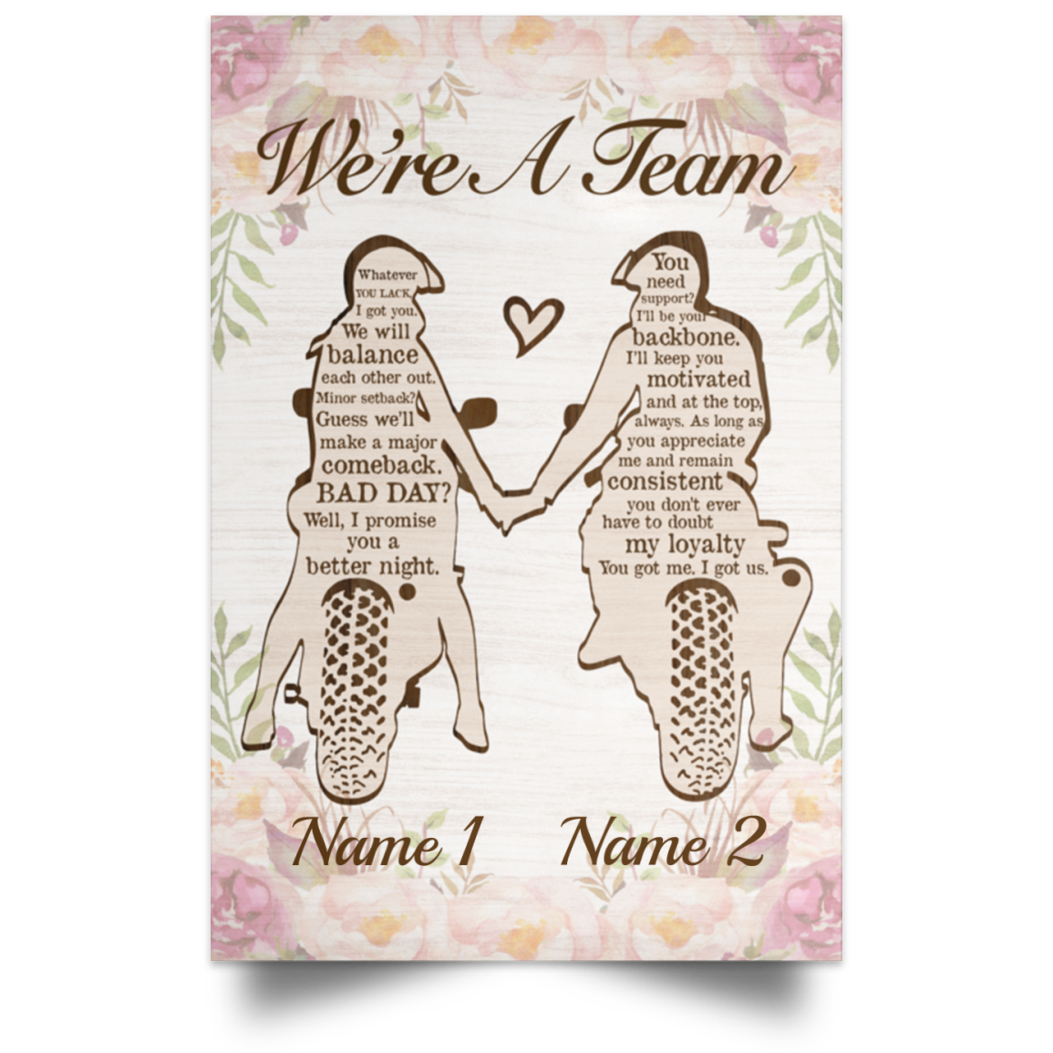 Personalized We Are a Team Motorcycle Couple Valentine Gift for Him Unframed Poster, White, Unframed Poster Personalized We Are a Team Motorcycle Couple Valentine Gift for Him Unframed Poster, White, Unframed Poster
