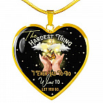 The Hardest Thing I Ever Had To Do Was To Let You Go Heart Pendant Necklace - Heart Luxury Necklace (Gold Plated)