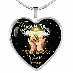 The Hardest Thing I Ever Had To Do Was To Let You Go Heart Pendant Necklace - Heart Luxury Necklace (Silver)