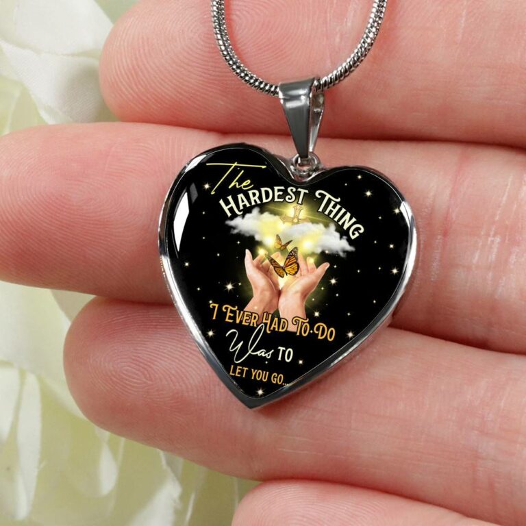 The Hardest Thing I Ever Had To Do Was To Let You Go Heart Pendant Necklace - Heart Luxury Necklace (Silver)