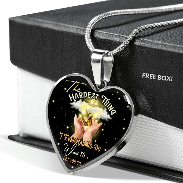The Hardest Thing I Ever Had To Do Was To Let You Go Heart Pendant Necklace - Heart Luxury Necklace (Silver)