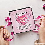 To My Daughter My Daughter Is My Biggest Achievement Love Your Mom Interlocking Hearts Pendant Necklace