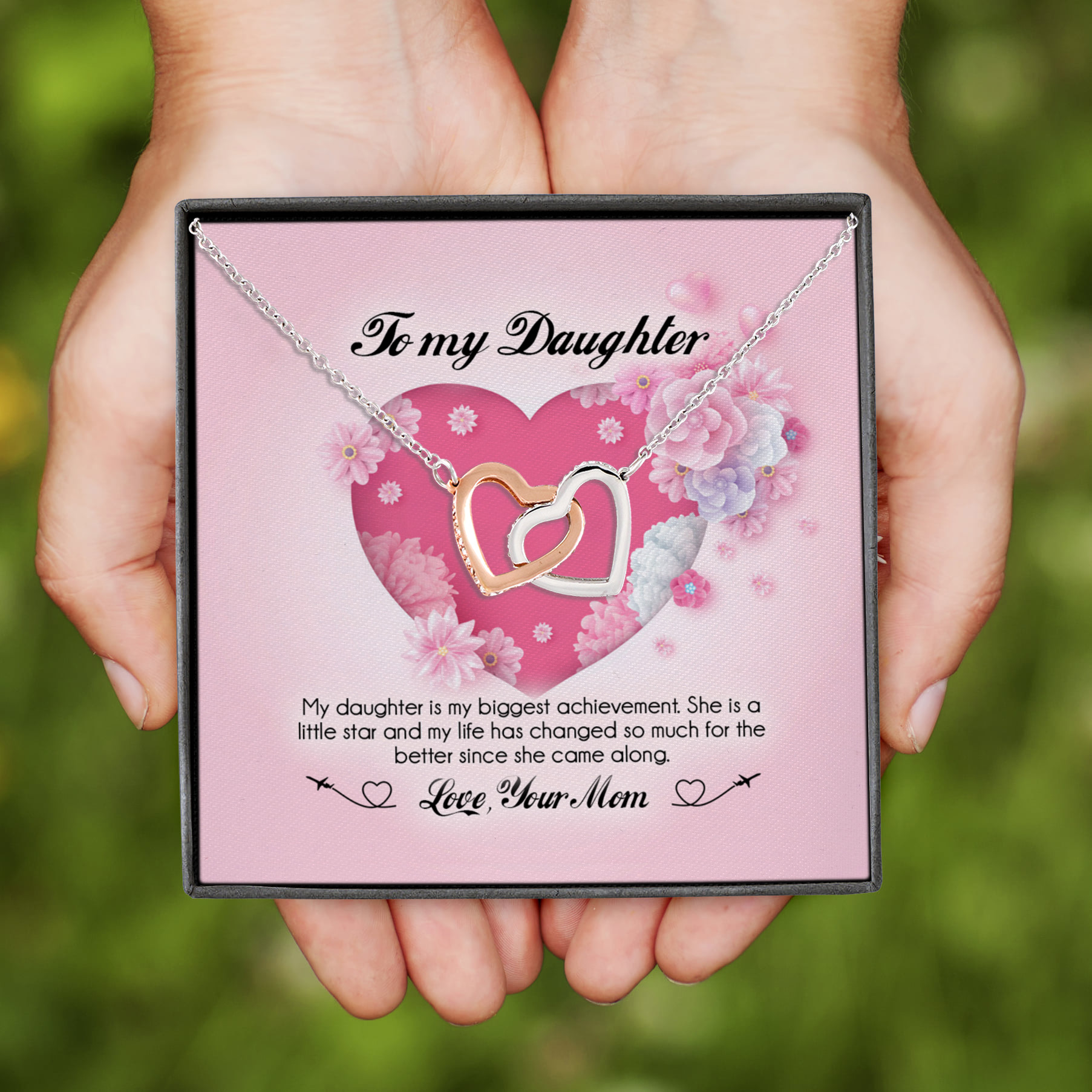 11Th. Biggest Achievement Interlocking Hearts Necklace