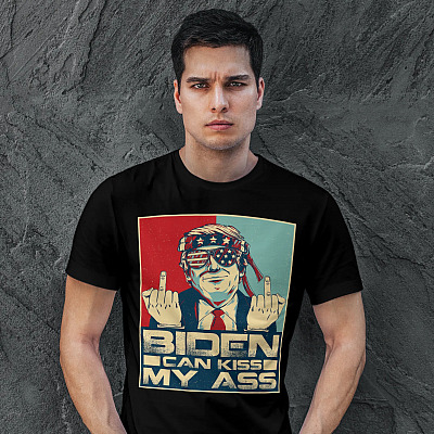 Alternative view of Biden Can Kiss My Ass Election Pro Trump Anti Joe Biden T-shirt -V-neck - Not My President Biden Shirt