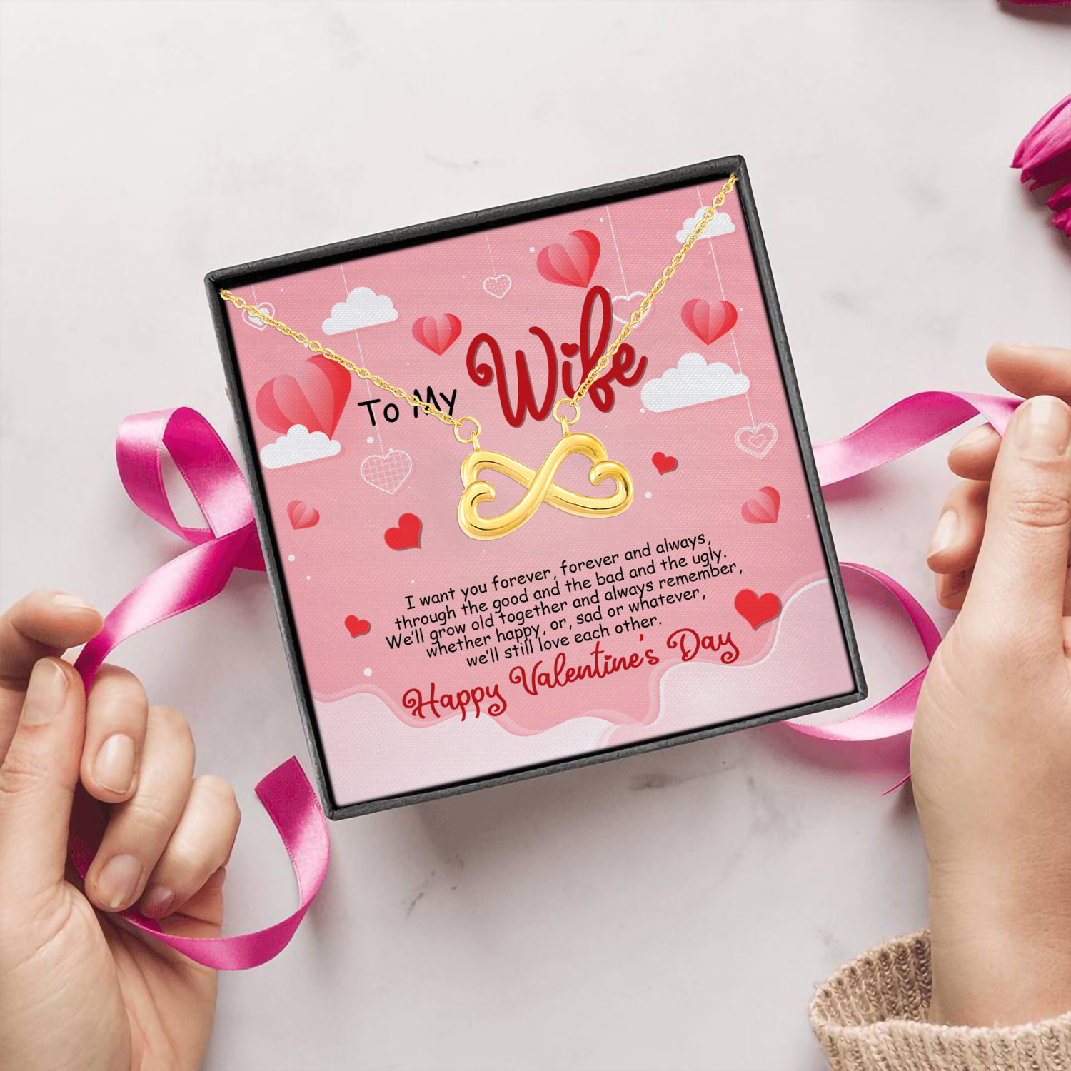 13Th. Want You Forever(5) Infinity Heart Necklace (Gold) 5