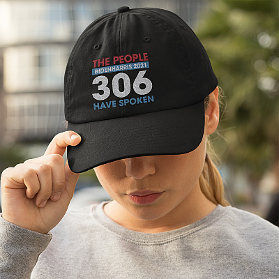 Alternative view of Biden Harris 2021 the People Have Spoken Electoral Votes Victory Political Twill Cap - High-Profile Snapback Hat