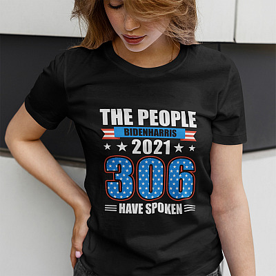 Alternative view of Biden Harris 2021 the People Have Spoken Electoral Votes Victory Political T-Shirt - V Neck