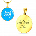 Senior 2021 Pandemic Style Circle Pendant Necklace - Circle Luxury Necklace (Gold Plated)