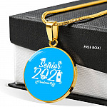 Senior 2021 Pandemic Style Circle Pendant Necklace - Circle Luxury Necklace (Gold Plated)