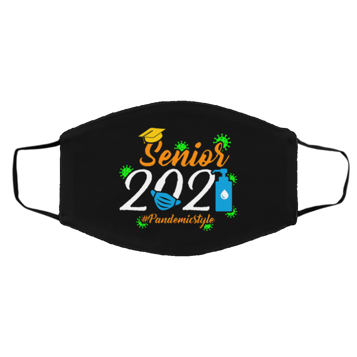 Senior 2021 Pandemic Style Washable Reusable Custom Printed Cloth Face Mask Cover, Black, Cloth Face Cover – Medium/Large Senior 2021 Pandemic Style Washable Reusable Custom Printed Cloth Face Mask Cover, Black, Cloth Face Cover – Medium/Large
