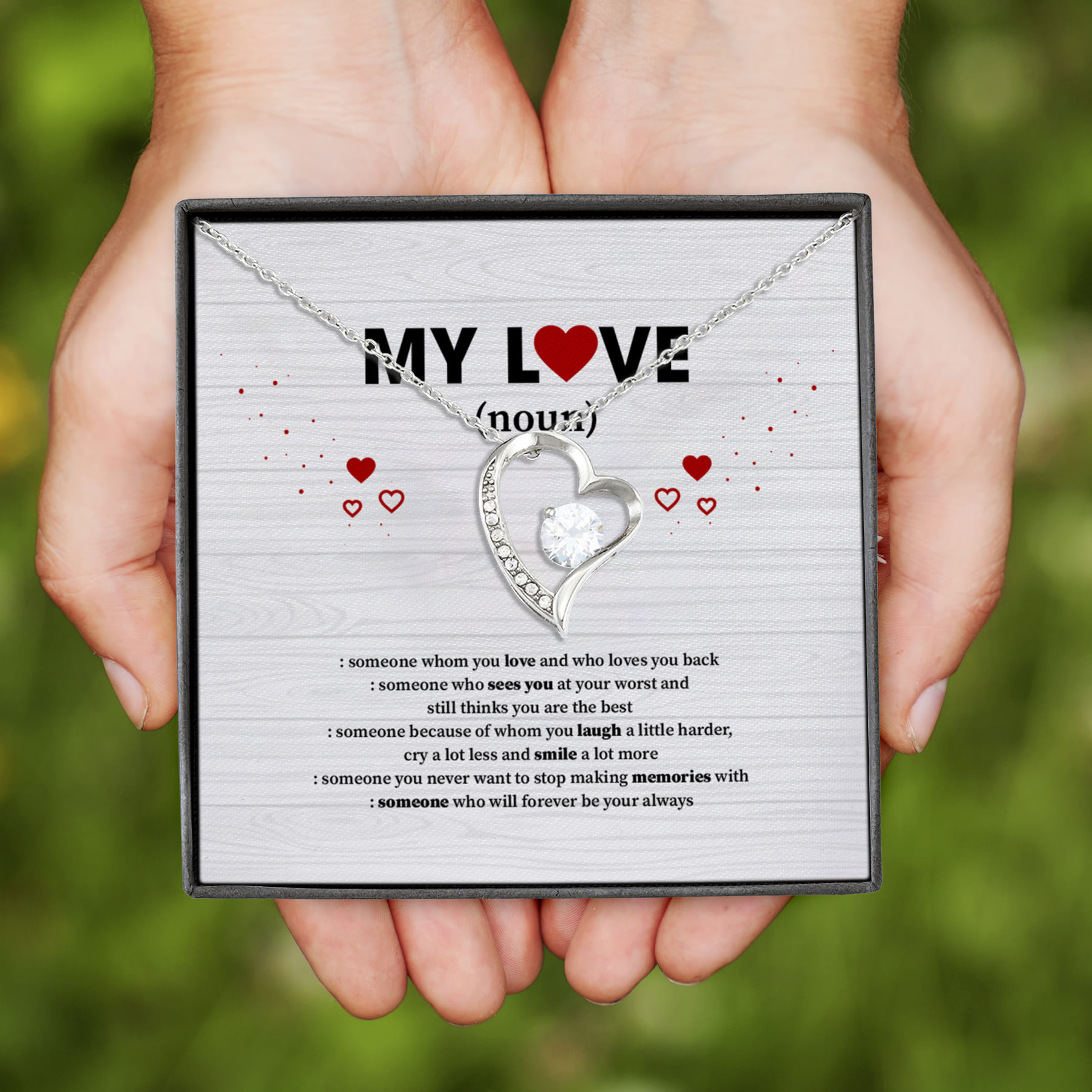 4NH. My love Message Card (1) Forever Love Necklace (Silver)