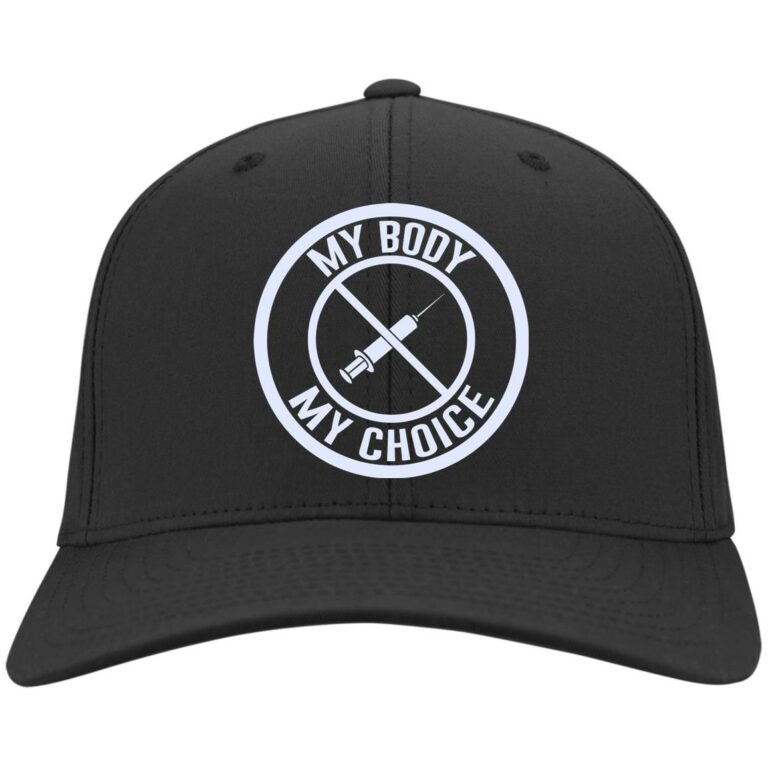 My Body My Choice No Forced Hat, Black, Twill Cap