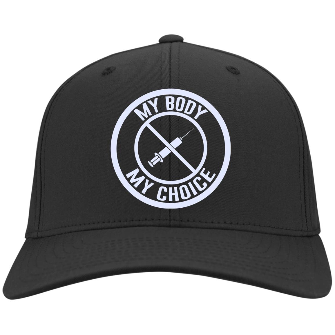 My Body My Choice No Forced Hat, Black, Twill Cap My Body My Choice No Forced Hat, Black, Twill Cap